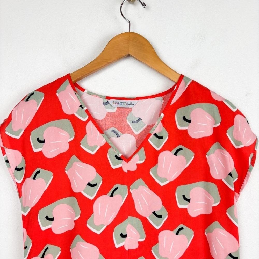 Campania Fantastica Apple Of My Eye V-Neck Top Sz XS - Picture 6 of 7
